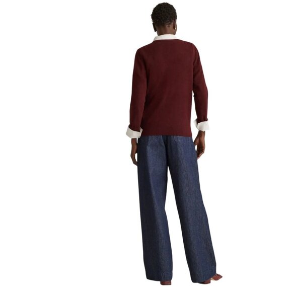 Quince Mongolian Cashmere Crewneck Sweater Rich Burgundy Size M - Picture 4 of 8